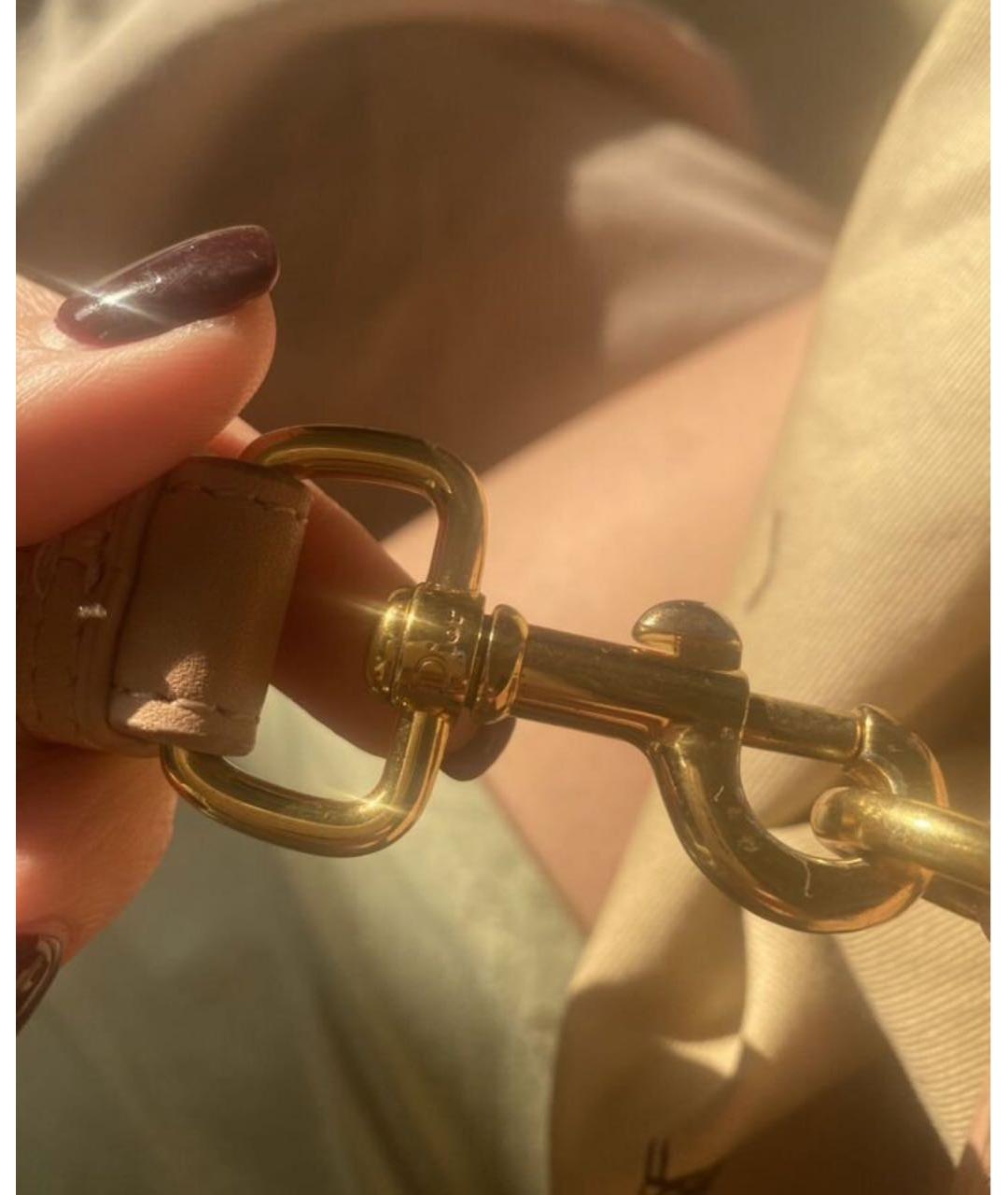 CHRISTIAN DIOR Коралловая кожаная сумка через плечо, фото 3