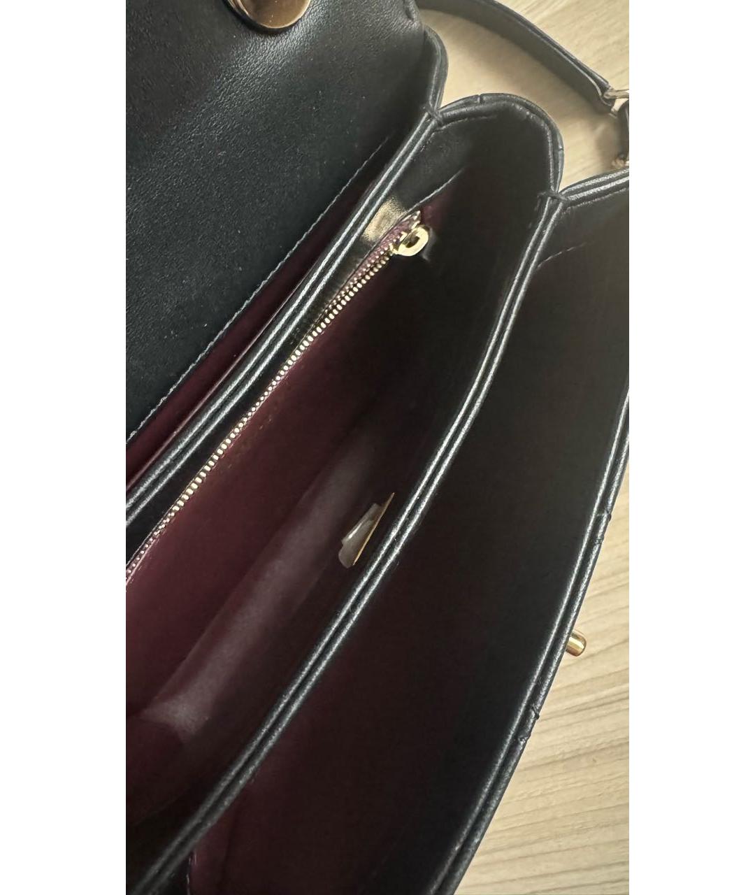 CHANEL Черная кожаная сумка с короткими ручками, фото 8