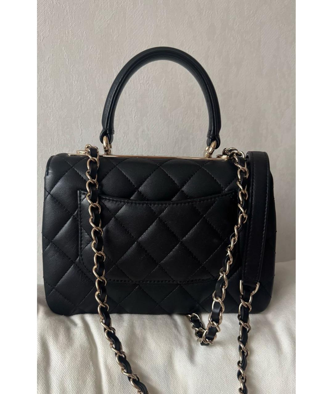 CHANEL Черная кожаная сумка с короткими ручками, фото 2