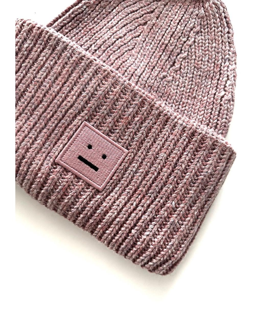 ACNE STUDIOS Розовая шерстяная шапка, фото 3