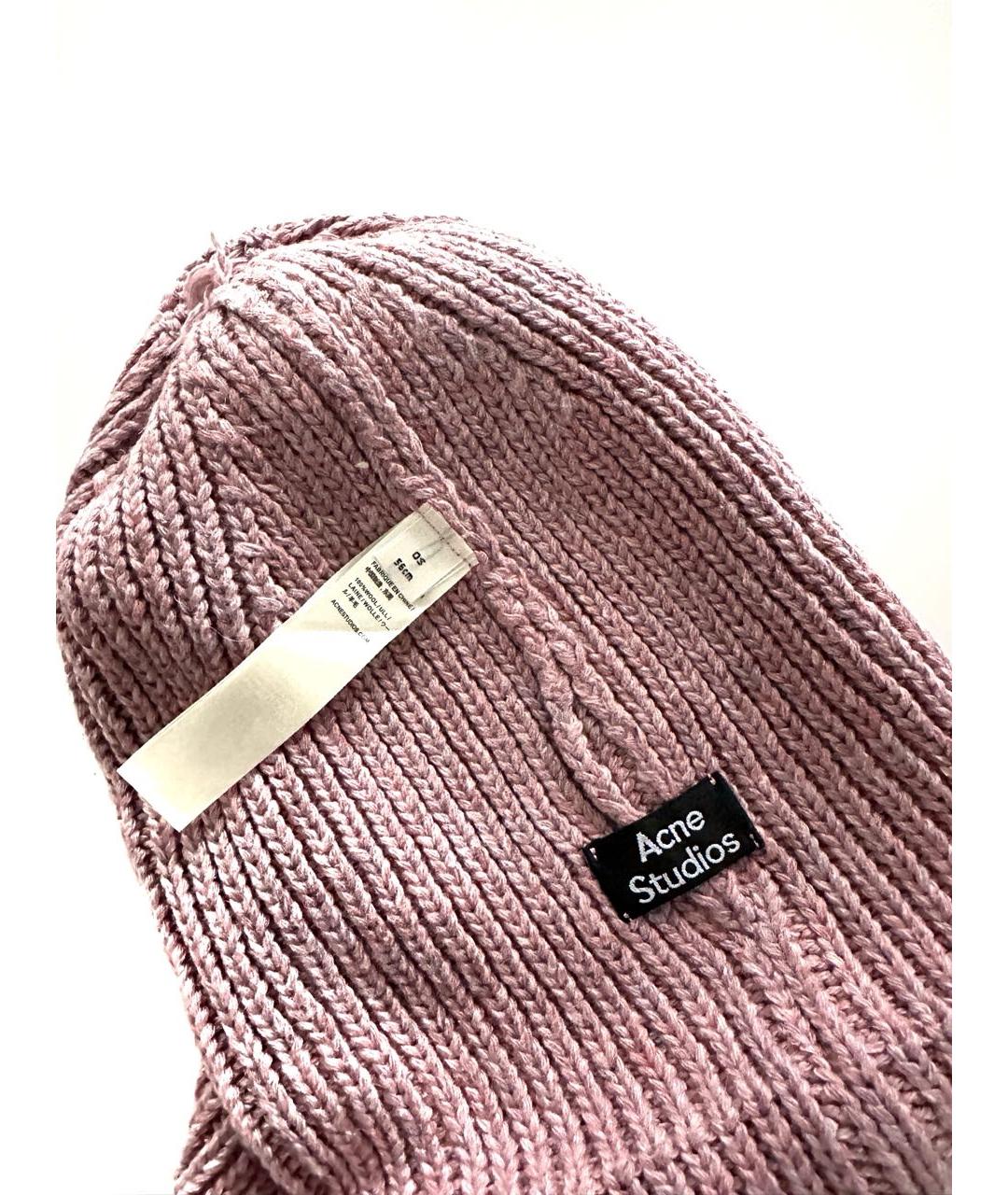 ACNE STUDIOS Розовая шерстяная шапка, фото 4