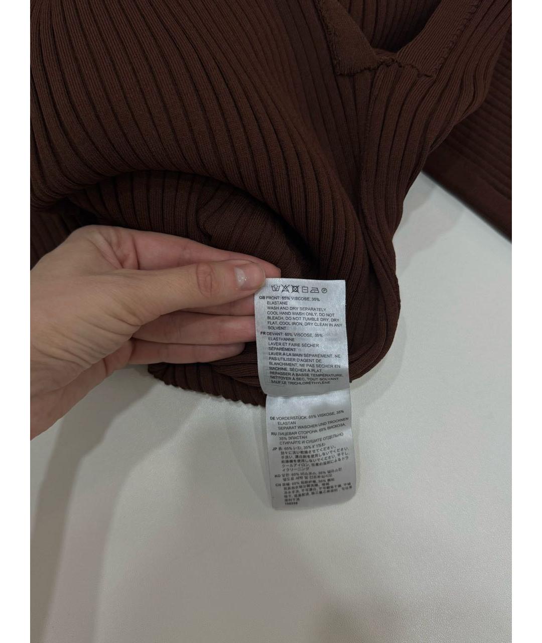 TOTEME Коричневое вискозное повседневное платье, фото 7