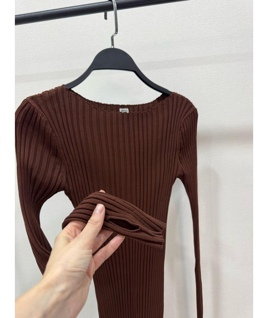 TOTEME Коричневое вискозное повседневное платье, фото 3