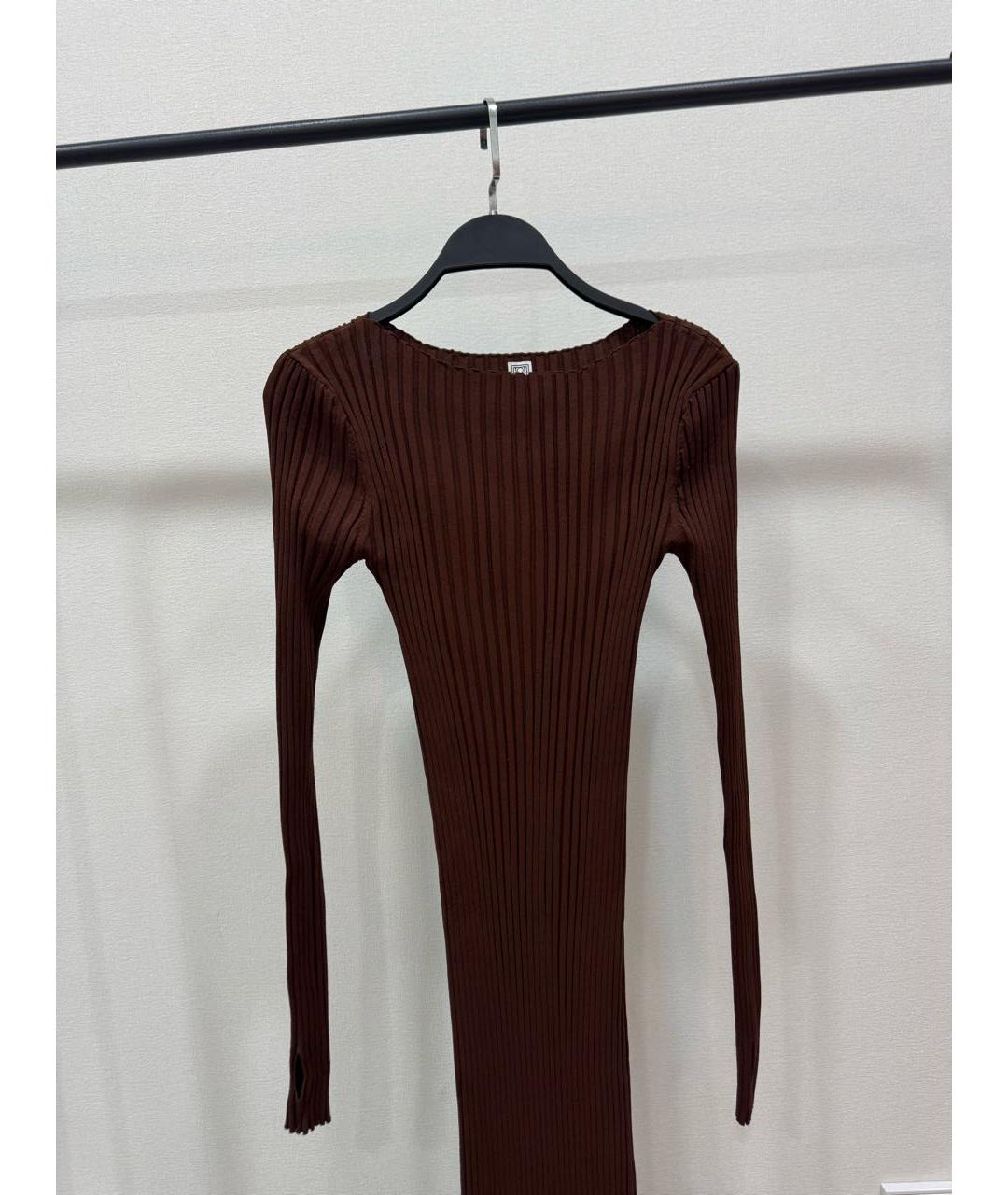 TOTEME Коричневое вискозное повседневное платье, фото 2