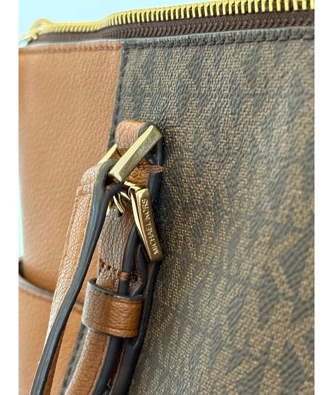 MICHAEL KORS Коричневая кожаная сумка тоут, фото 2