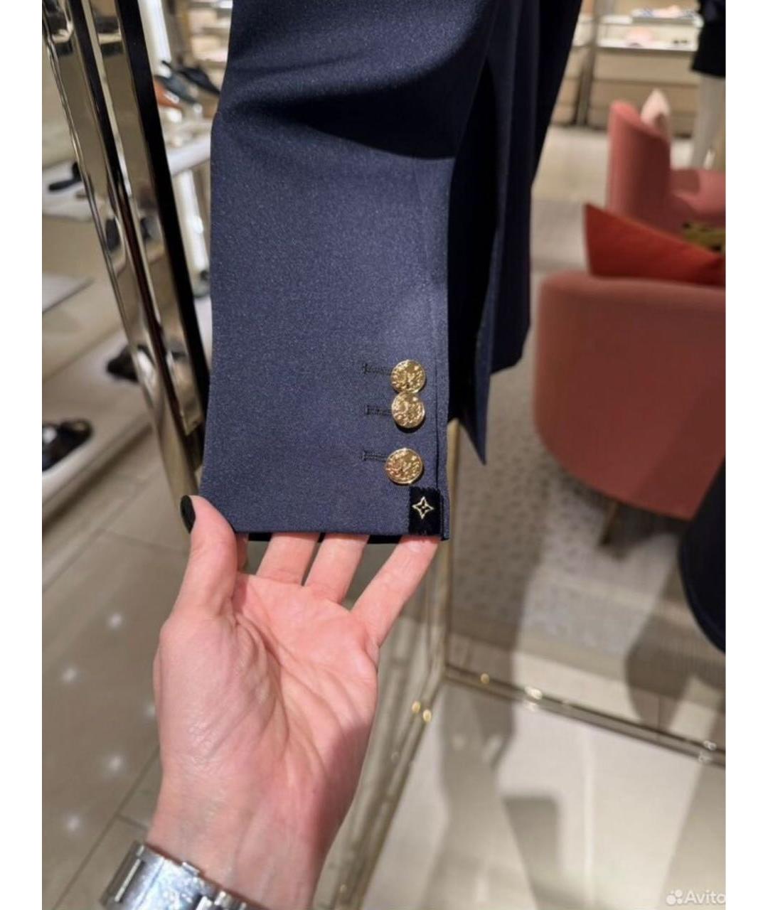 LOUIS VUITTON Темно-синий шелковый жакет/пиджак, фото 3