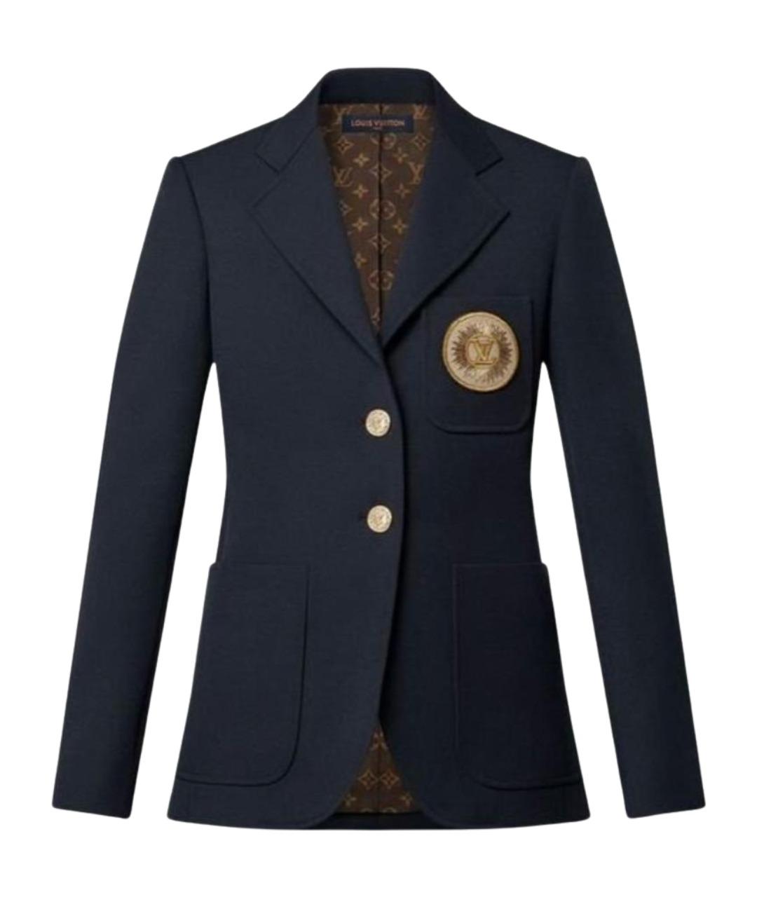 LOUIS VUITTON Темно-синий шелковый жакет/пиджак, фото 1