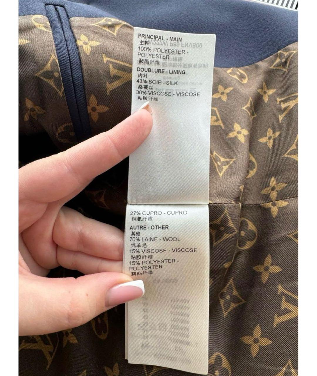 LOUIS VUITTON Темно-синий шелковый жакет/пиджак, фото 6