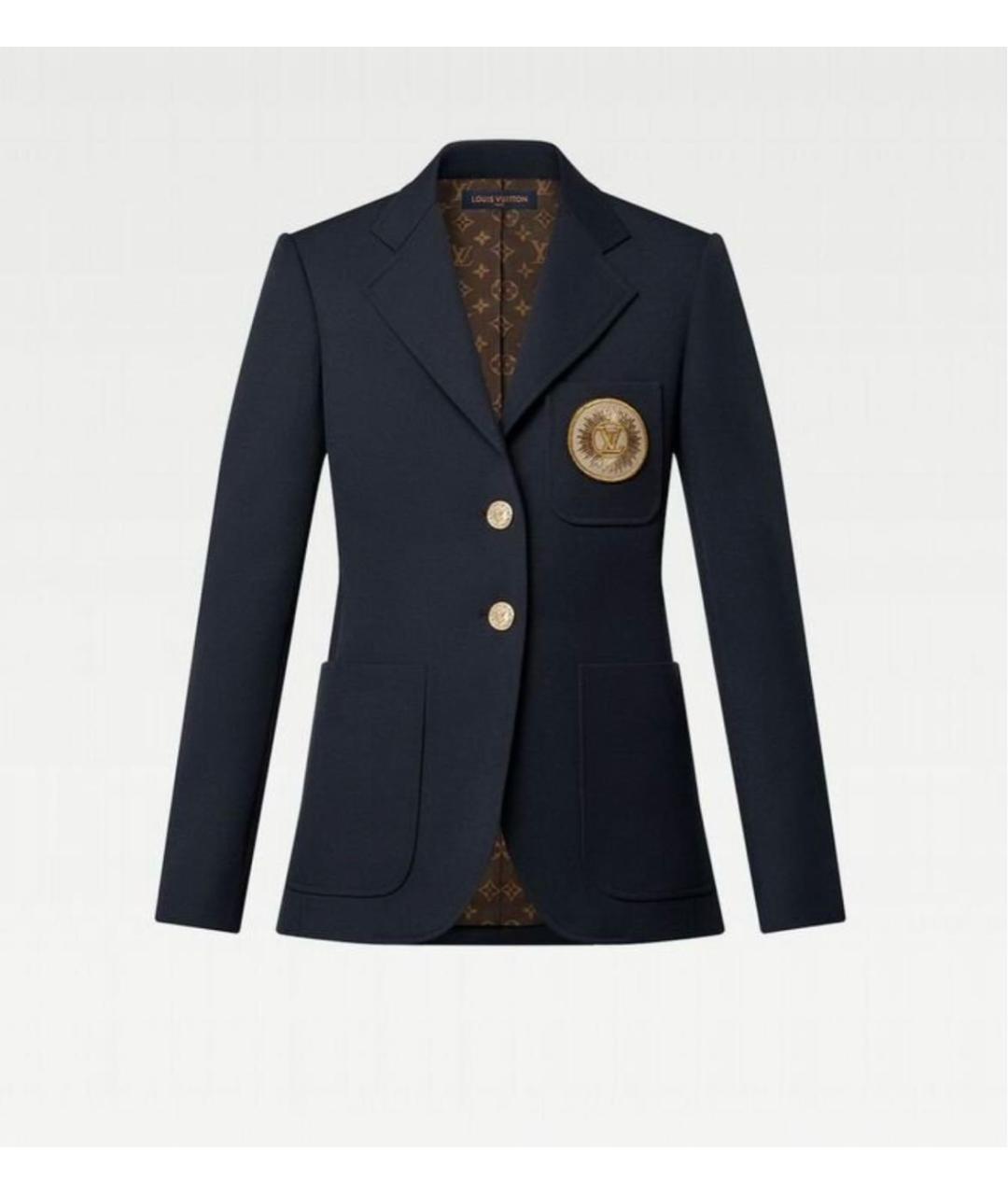 LOUIS VUITTON Темно-синий шелковый жакет/пиджак, фото 7