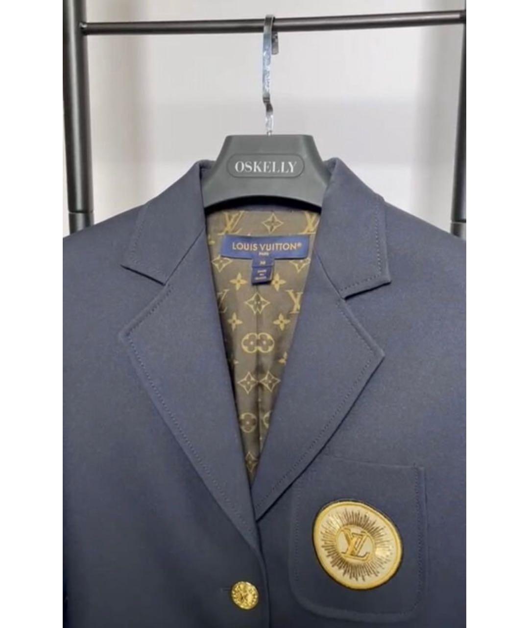 LOUIS VUITTON Темно-синий шелковый жакет/пиджак, фото 2