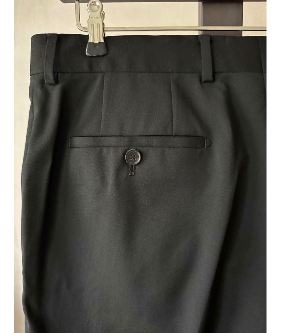 HUGO BOSS Черные шерстяные повседневные брюки, фото 3