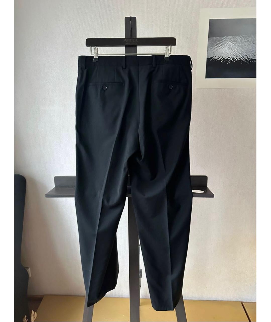 HUGO BOSS Черные шерстяные повседневные брюки, фото 2