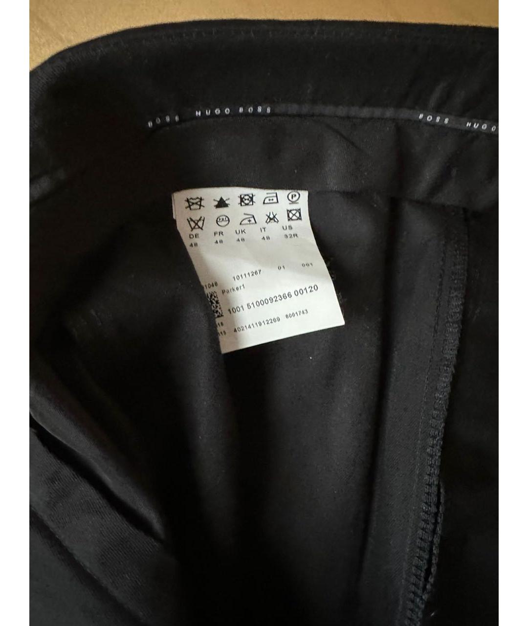 HUGO BOSS Черные шерстяные повседневные брюки, фото 4