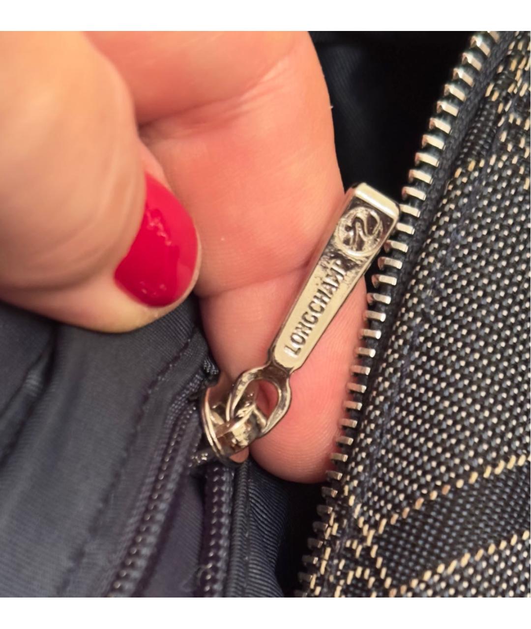 LONGCHAMP Темно-синяя сумка с короткими ручками, фото 7