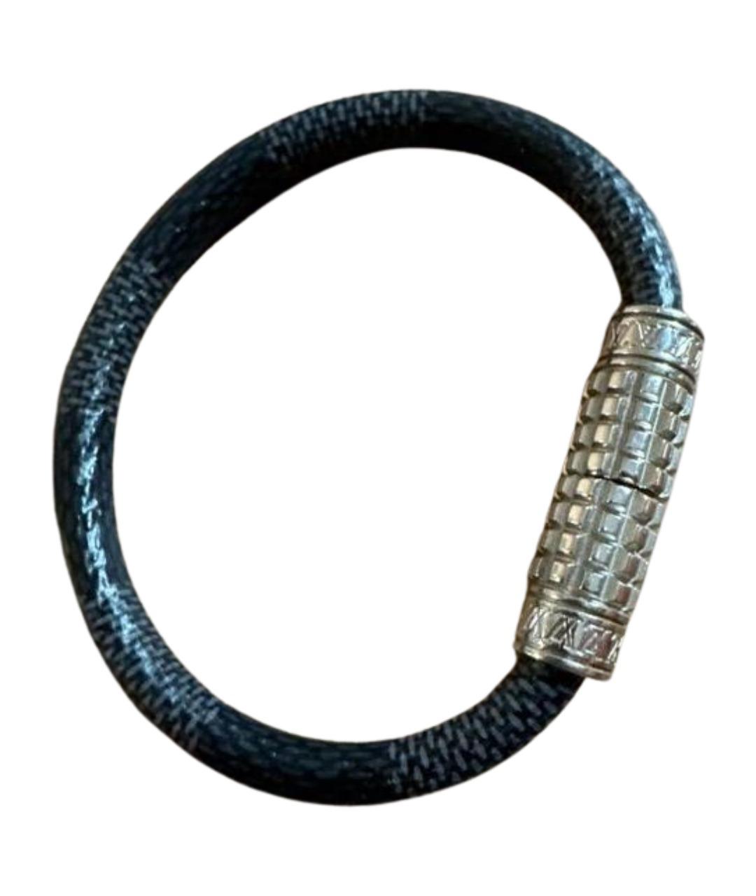 LOUIS VUITTON Черный кожаный браслет, фото 1