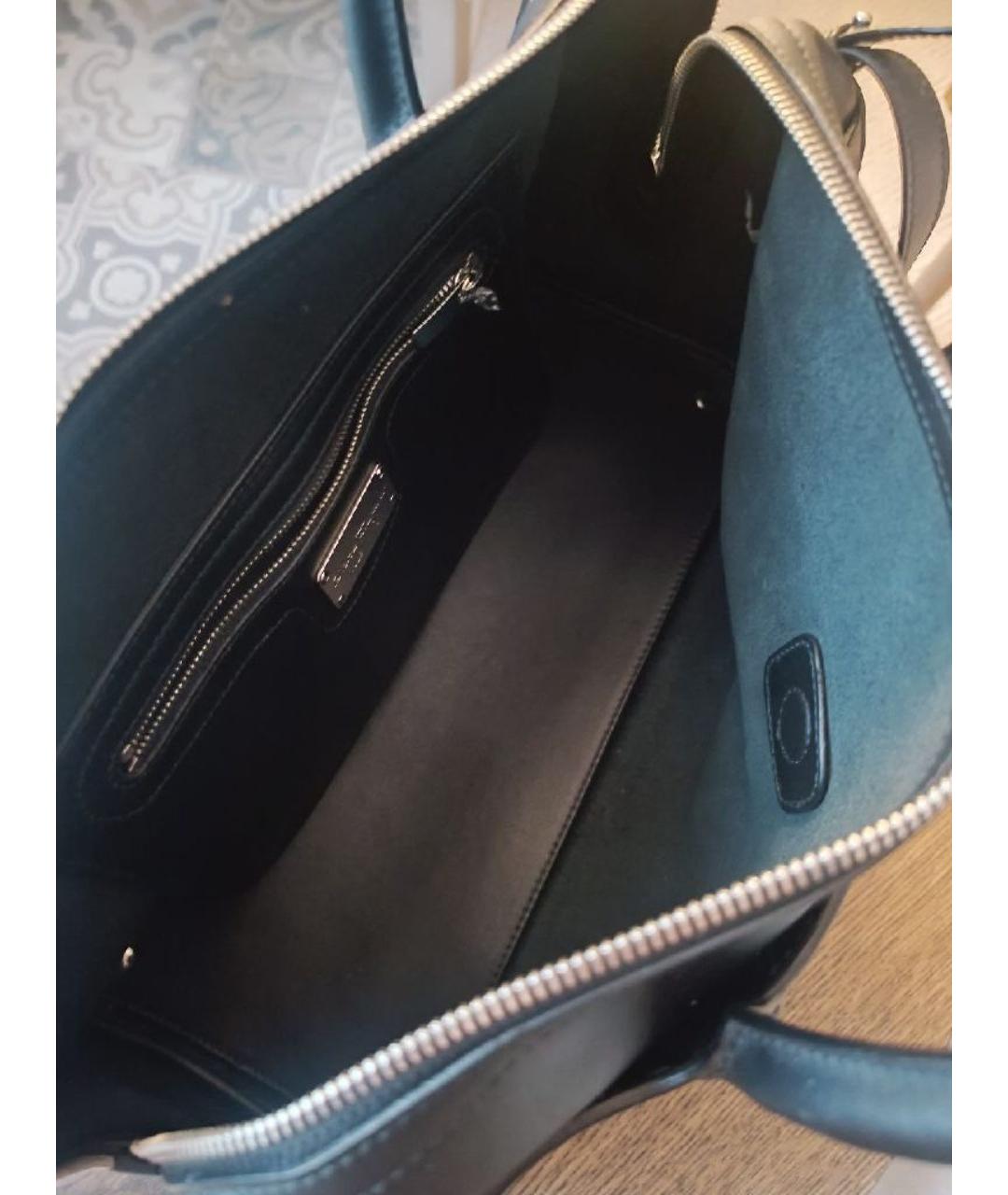 FERRAGAMO Черная кожаная сумка с короткими ручками, фото 4