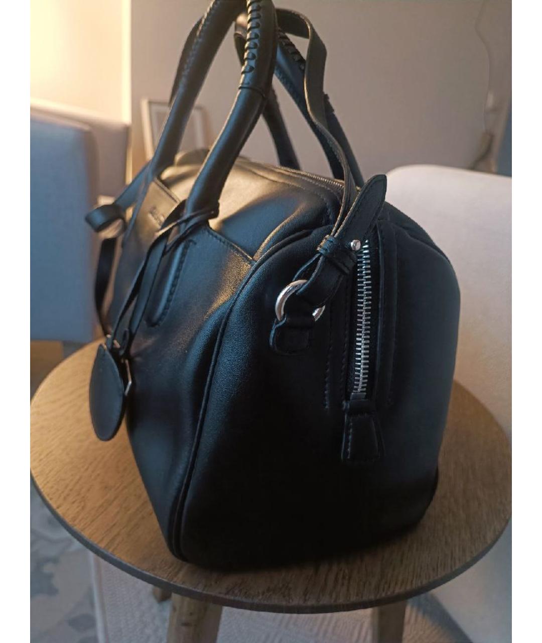 FERRAGAMO Черная кожаная сумка с короткими ручками, фото 5