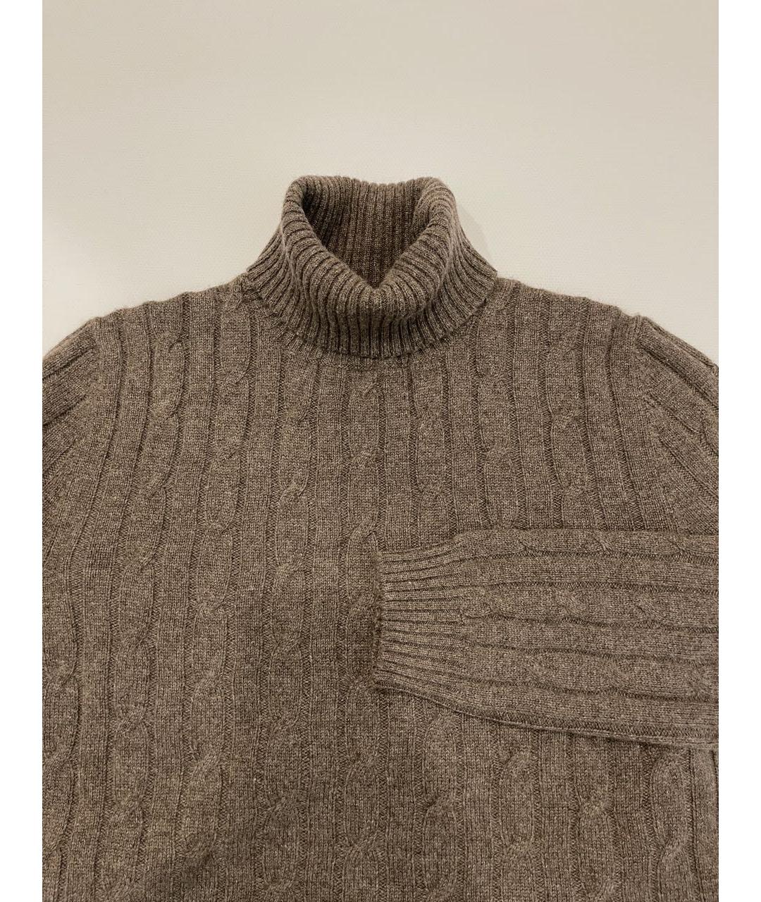 MALO Коричневая кашемировая водолазка, фото 3