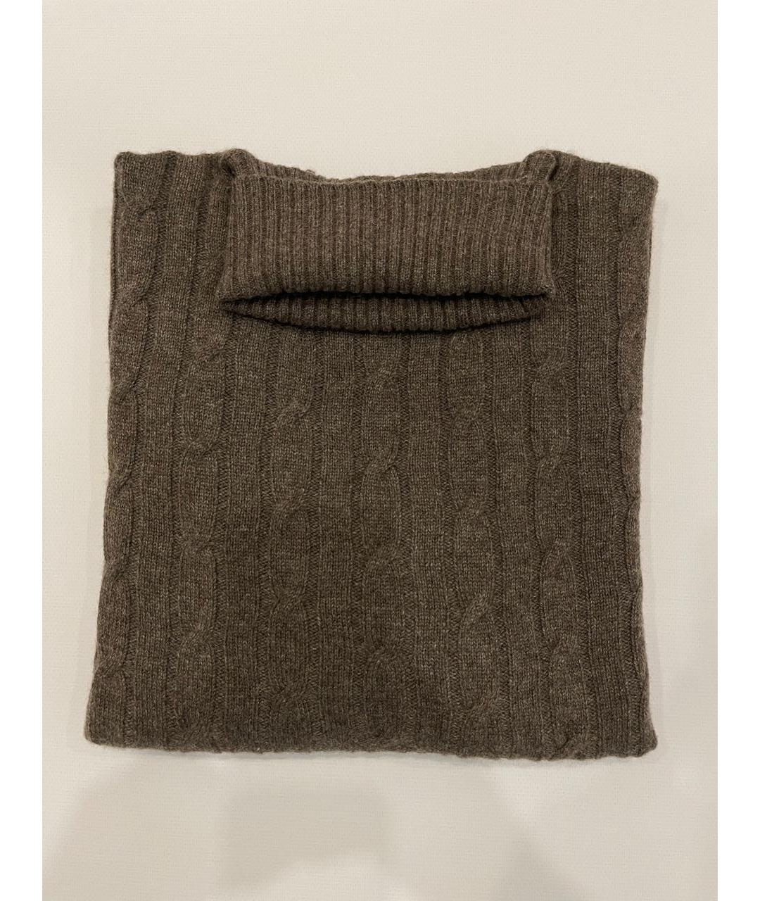 MALO Коричневая кашемировая водолазка, фото 4