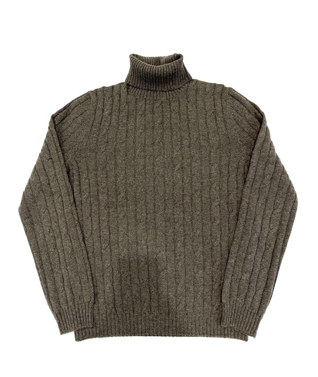 MALO Коричневая кашемировая водолазка, фото 1