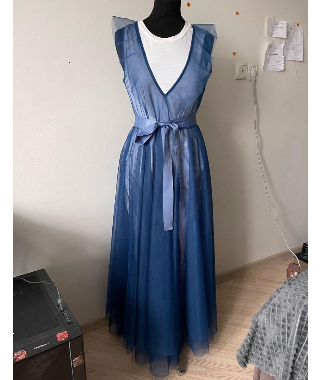 TWIN-SET Синее полиамидовое повседневное платье, фото 5