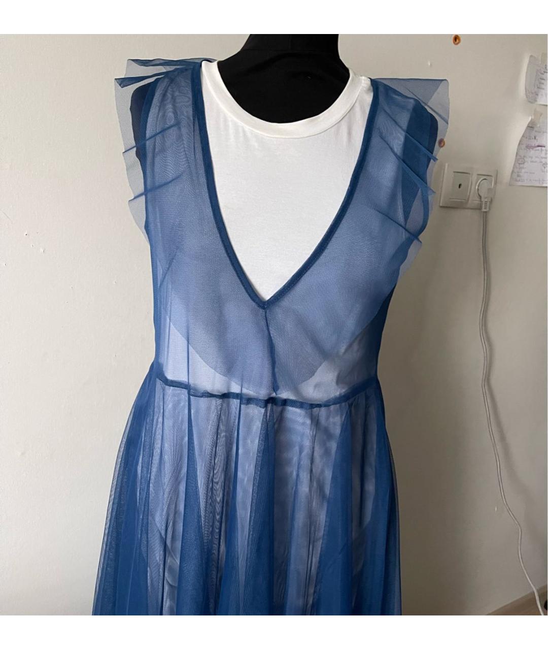 TWIN-SET Синее полиамидовое повседневное платье, фото 4