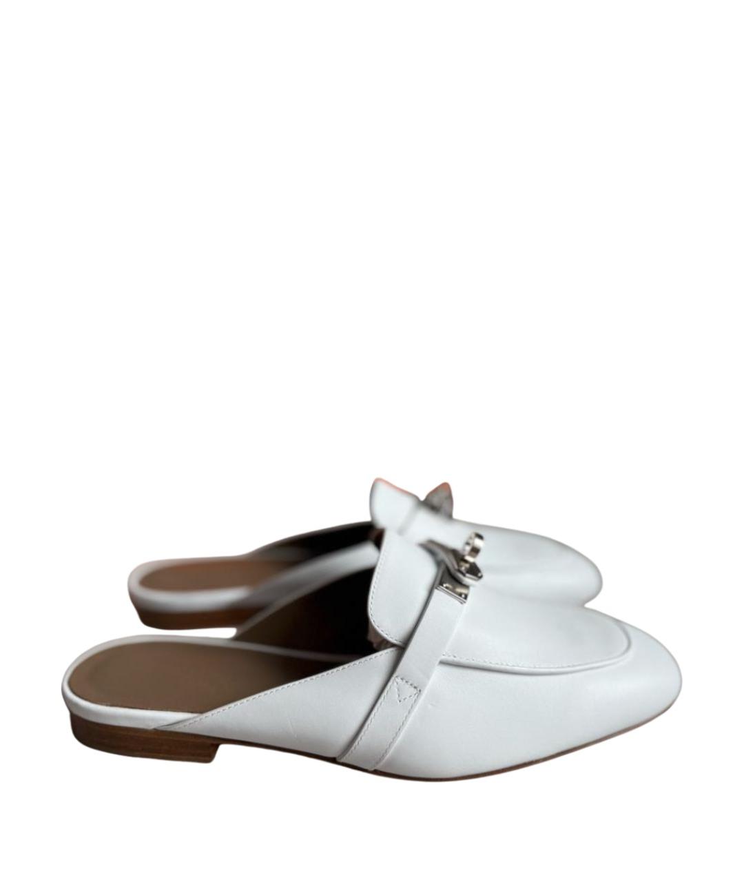 HERMES Белые кожаные мюли, фото 1
