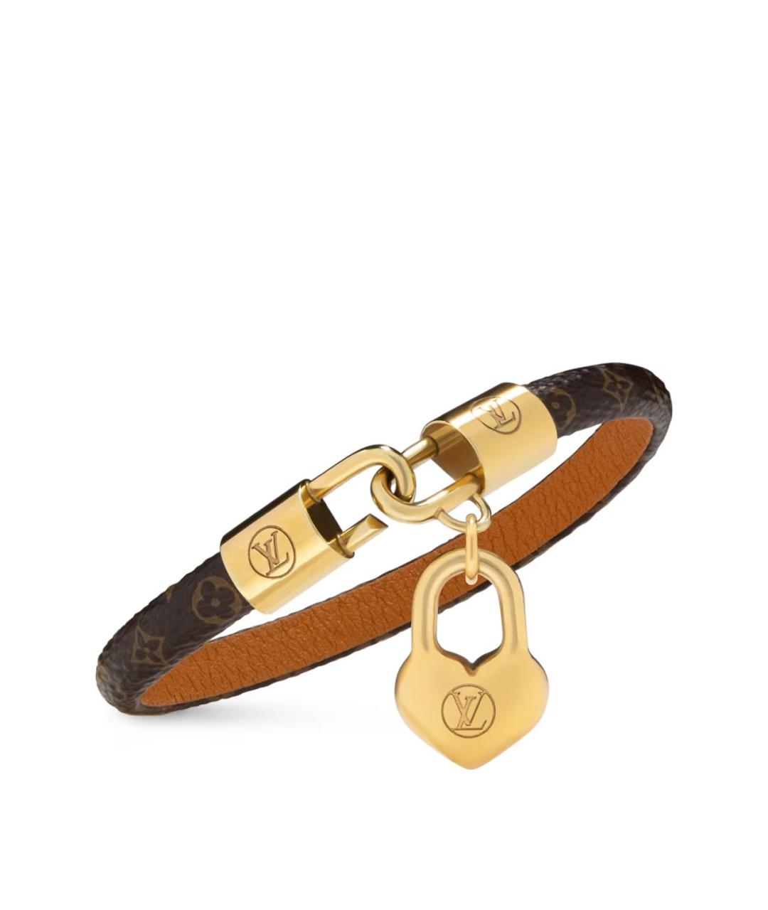 LOUIS VUITTON Коричневый кожаный браслет, фото 2