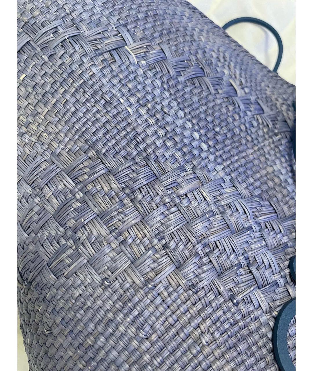 LOEWE Синяя пелетеная пляжная сумка, фото 7
