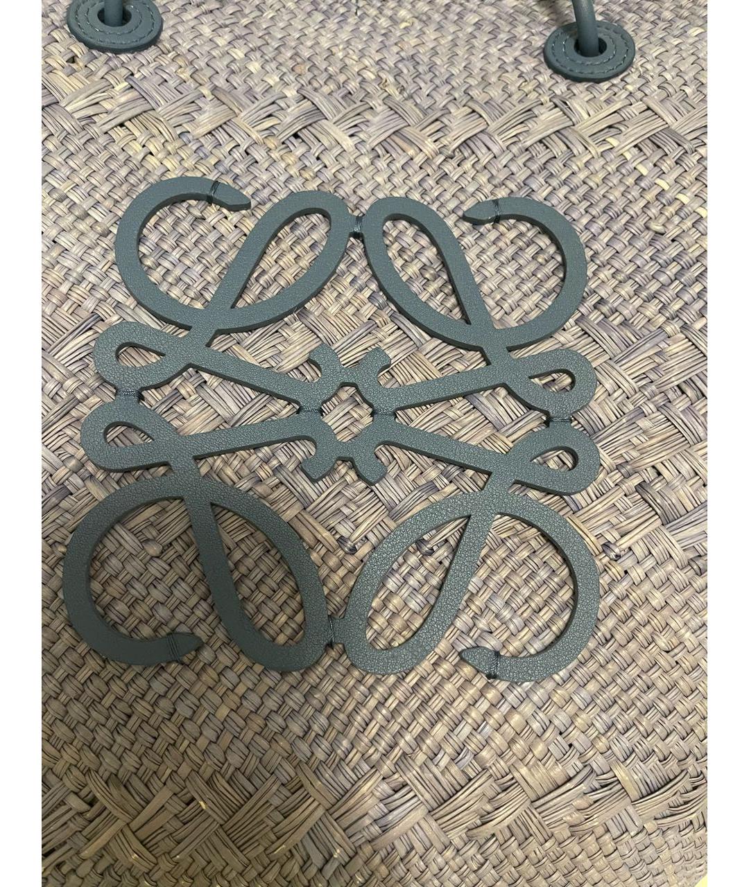 LOEWE Синяя пелетеная пляжная сумка, фото 2