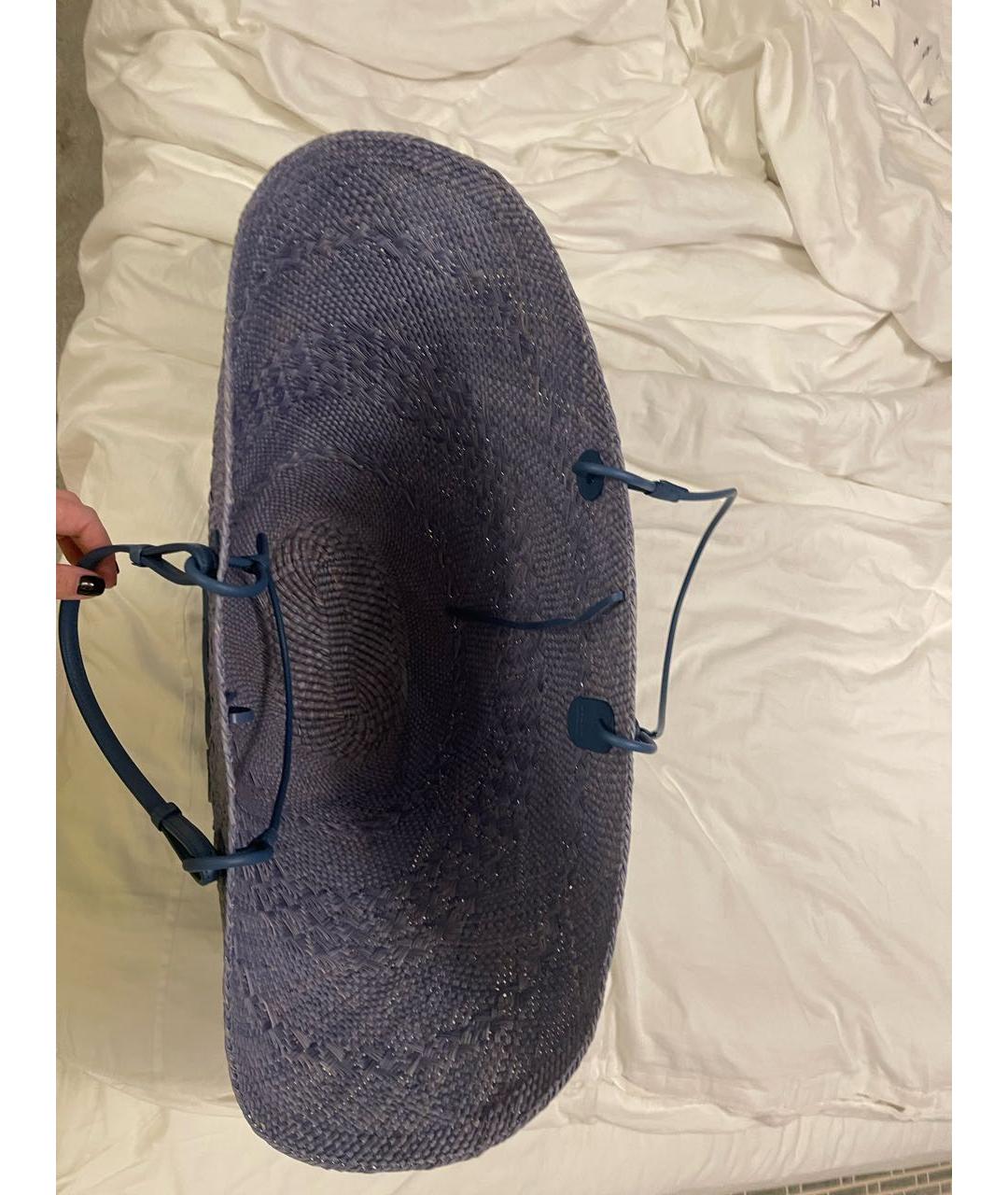 LOEWE Синяя пелетеная пляжная сумка, фото 5