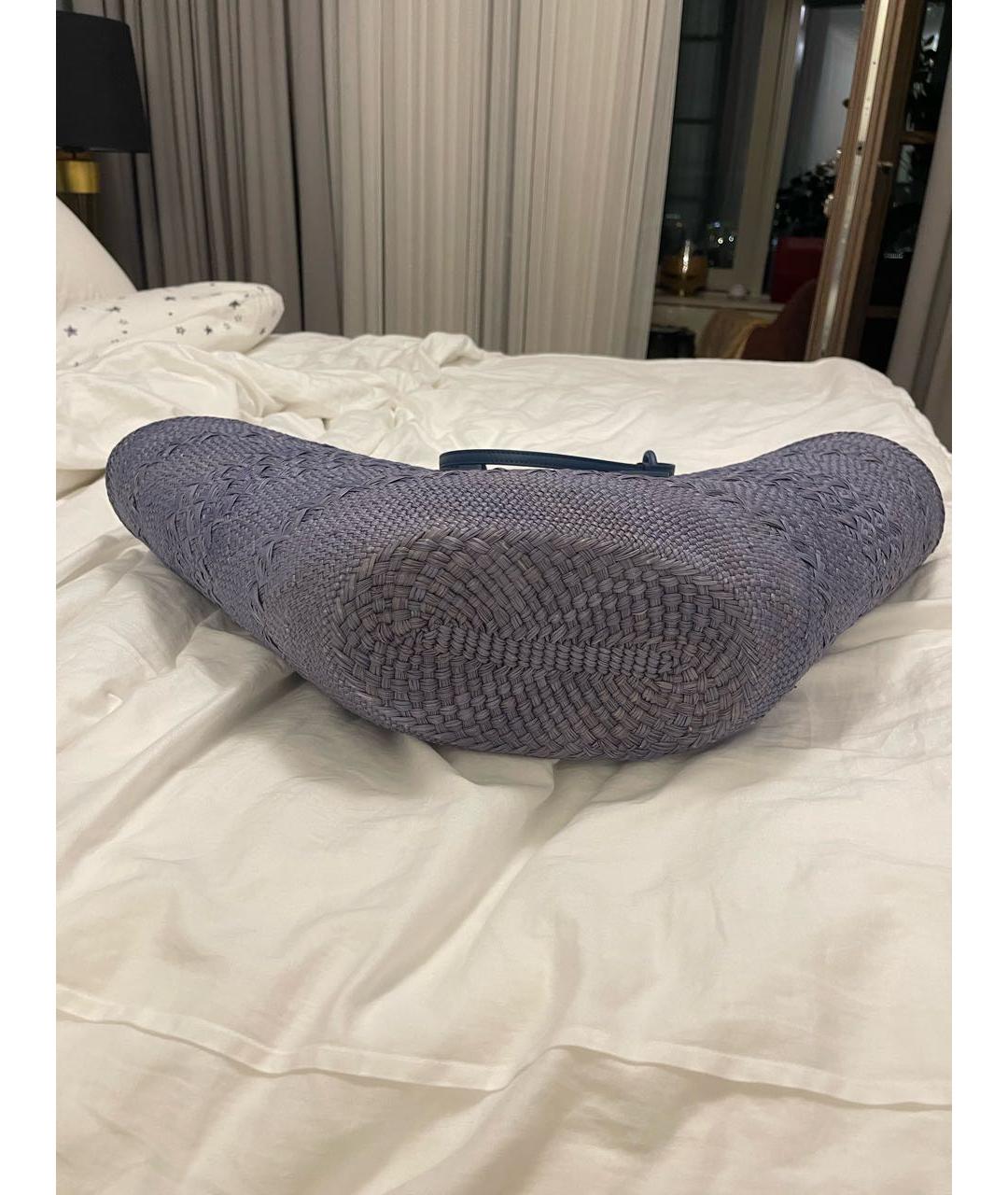 LOEWE Синяя пелетеная пляжная сумка, фото 6