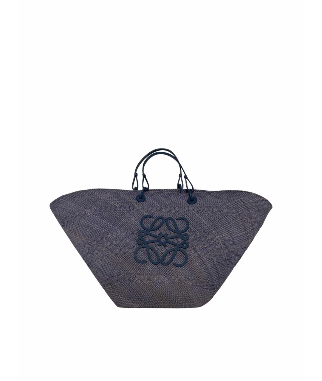 LOEWE Синяя пелетеная пляжная сумка, фото 1