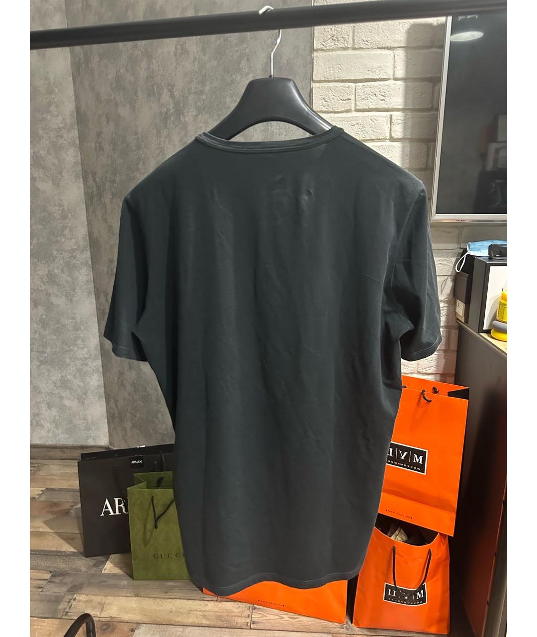 PRADA Черная хлопковая футболка, фото 2