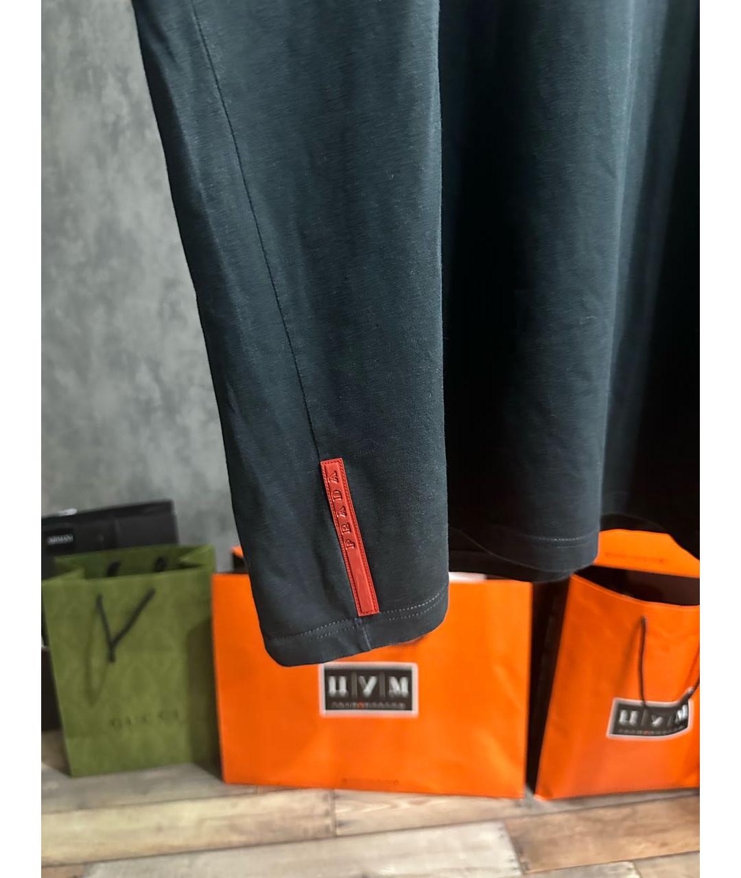 PRADA Черная хлопковая футболка, фото 3