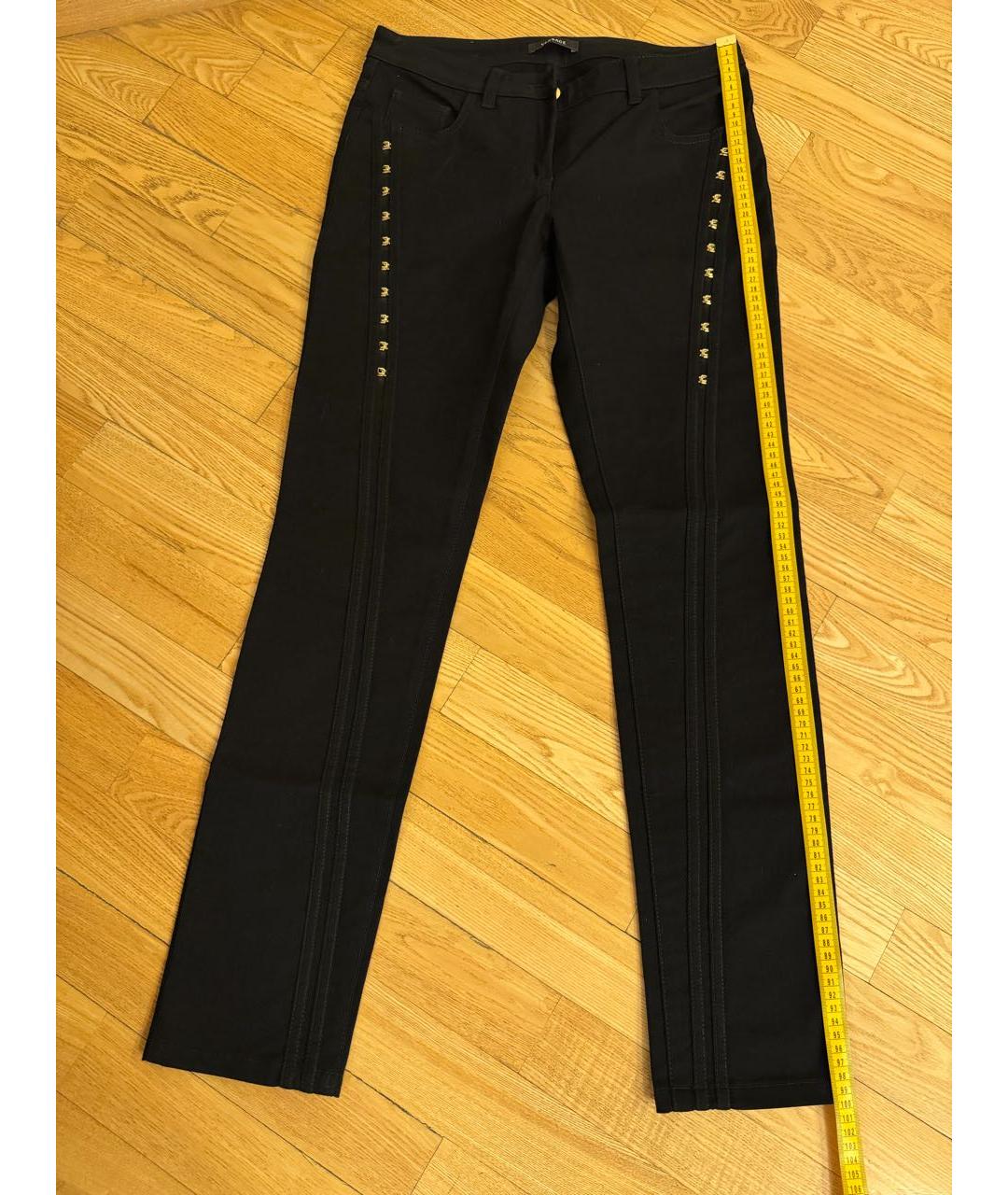 VERSACE Черные хлопко-эластановые джинсы слим, фото 5