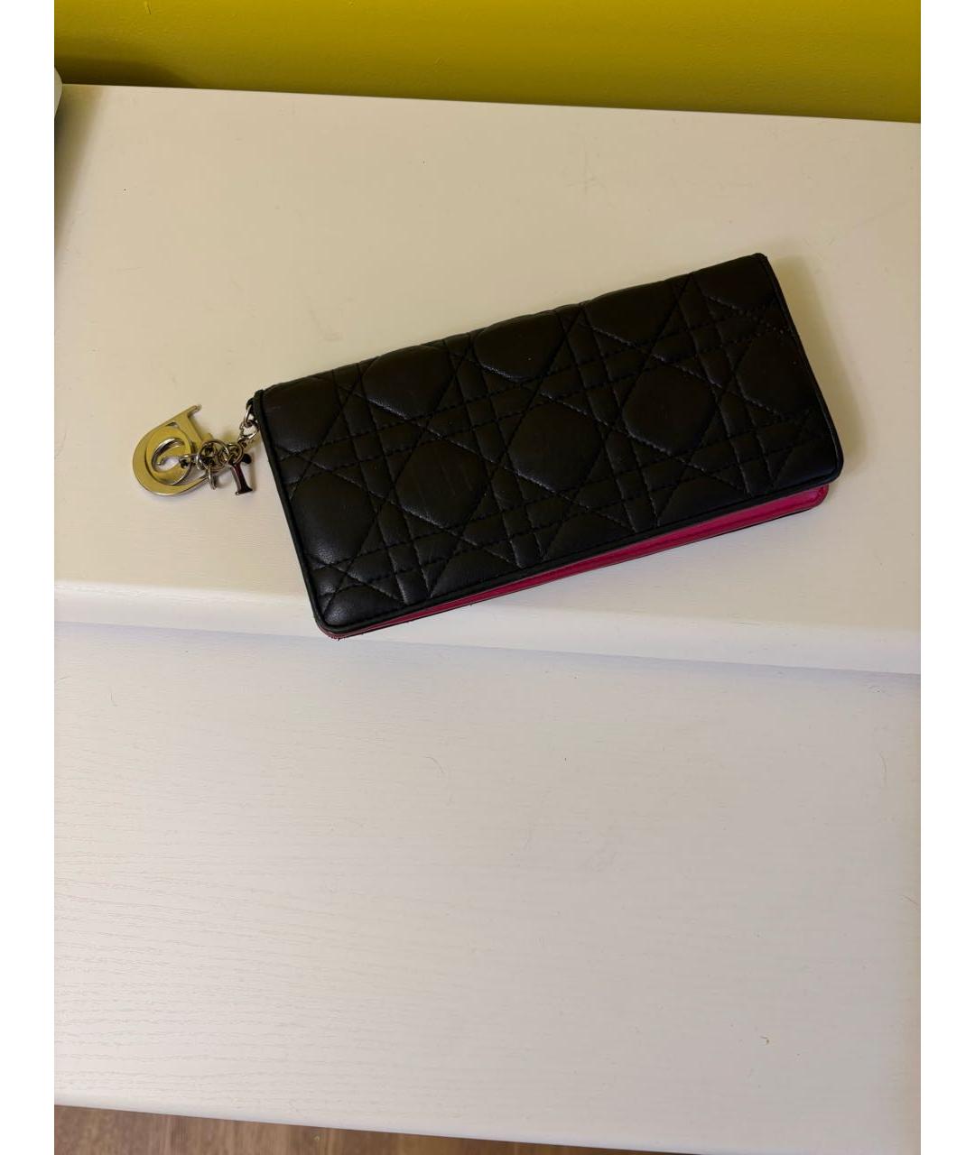 CHRISTIAN DIOR Черный кожаный кошелек, фото 10