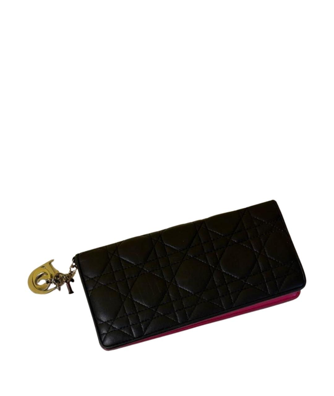 CHRISTIAN DIOR Черный кожаный кошелек, фото 2