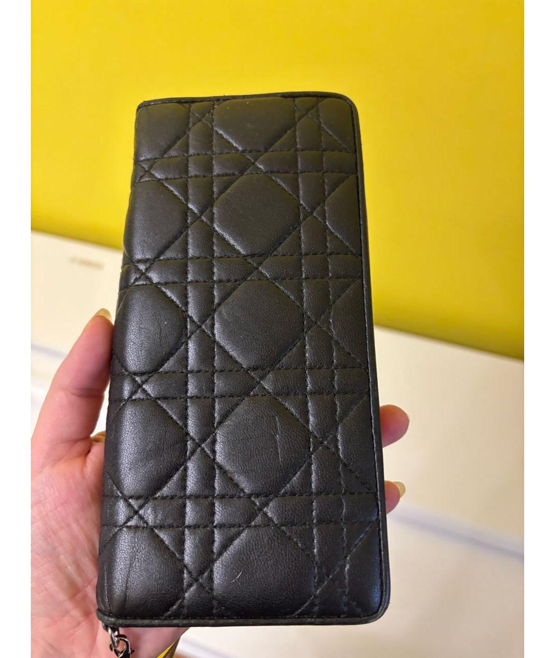CHRISTIAN DIOR Черный кожаный кошелек, фото 4