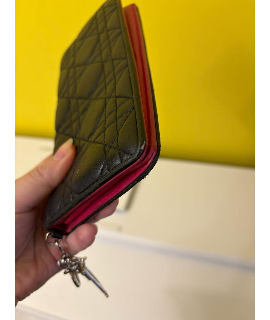 CHRISTIAN DIOR Черный кожаный кошелек, фото 7