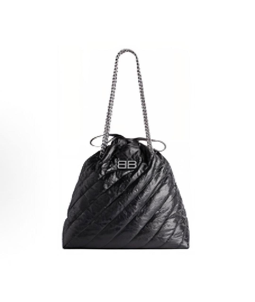 BALENCIAGA Черная сумка через плечо из лакированной кожи, фото 1