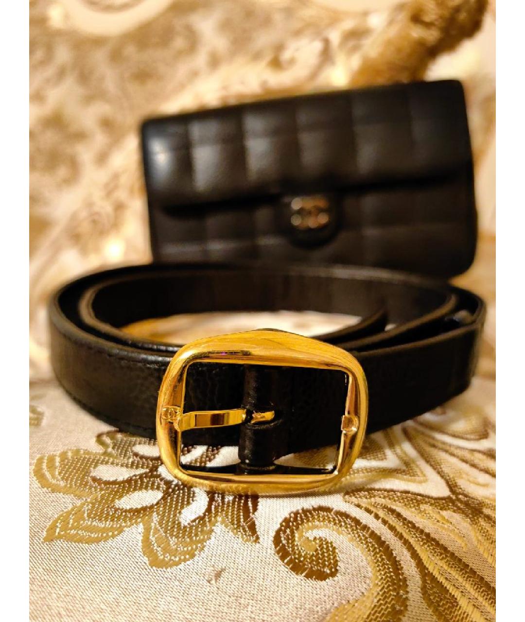 CHANEL Черная кожаная поясная сумка, фото 8