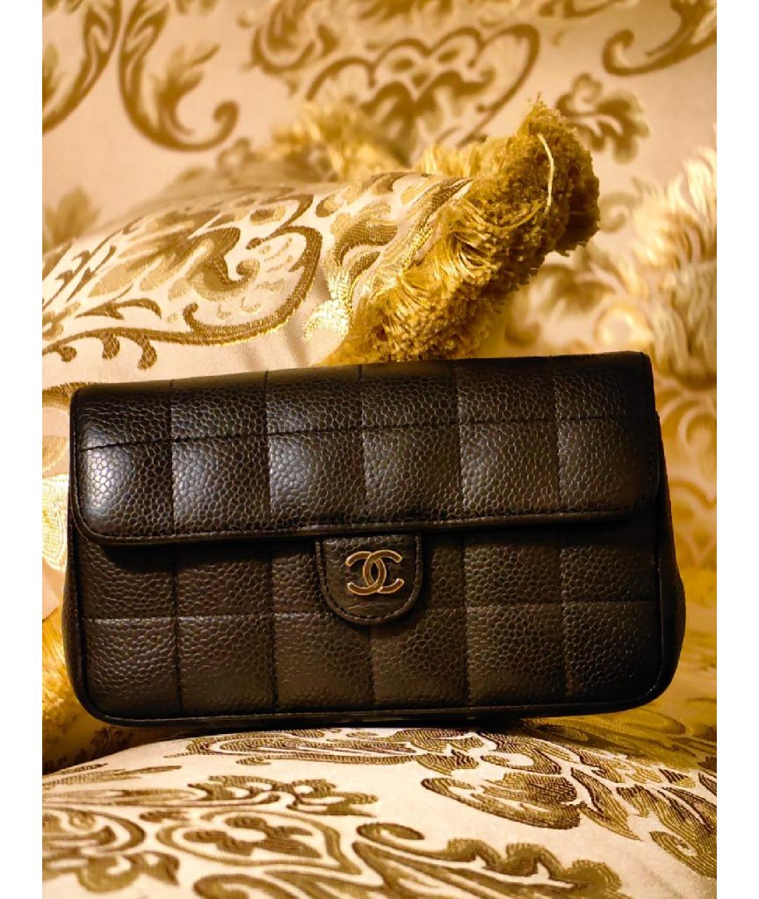 CHANEL Черная кожаная поясная сумка, фото 10