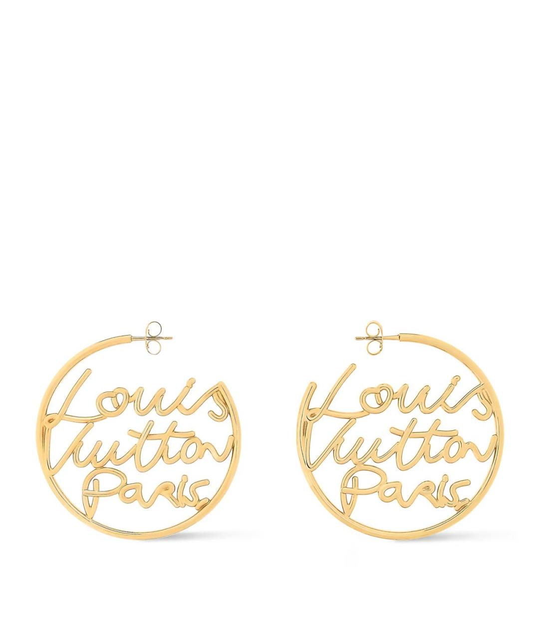 LOUIS VUITTON Золотые металлические серьги, фото 1