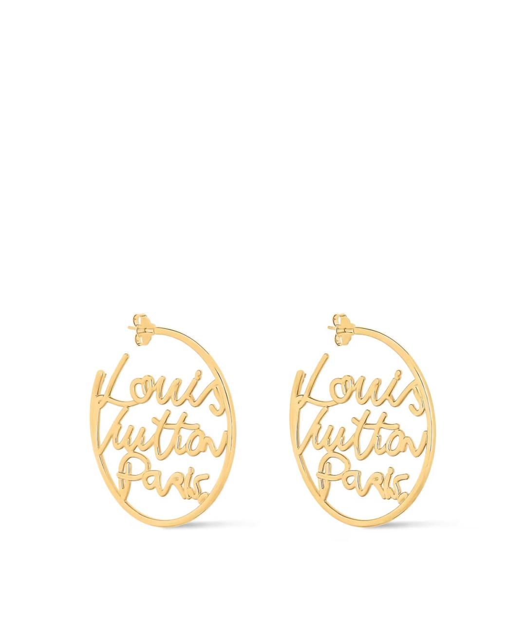 LOUIS VUITTON Золотые металлические серьги, фото 3