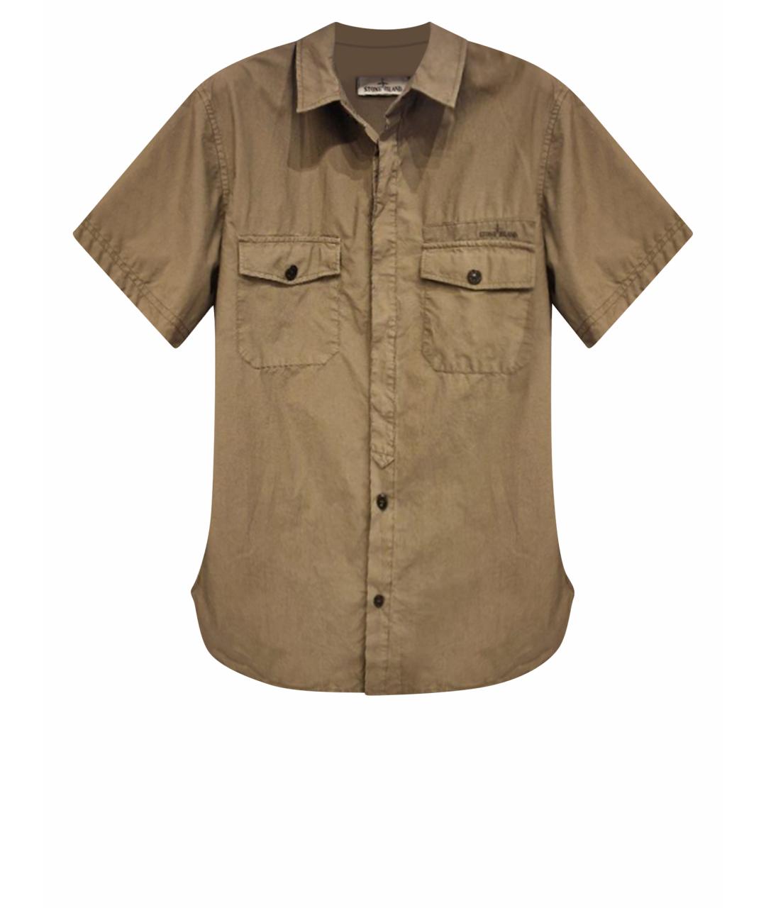 STONE ISLAND Хаки хлопковая кэжуал рубашка, фото 1