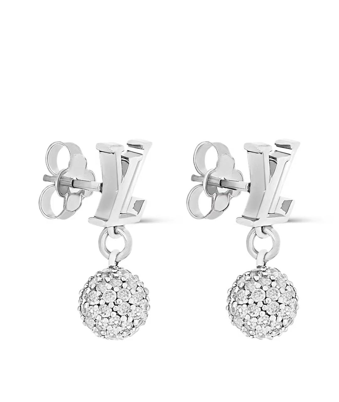 LOUIS VUITTON Серебряные металлические серьги, фото 2