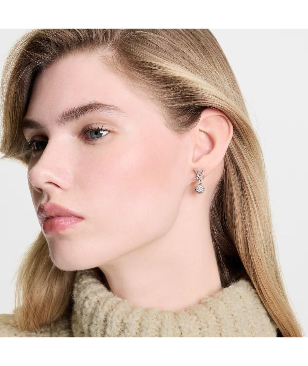 LOUIS VUITTON Серебряные металлические серьги, фото 3