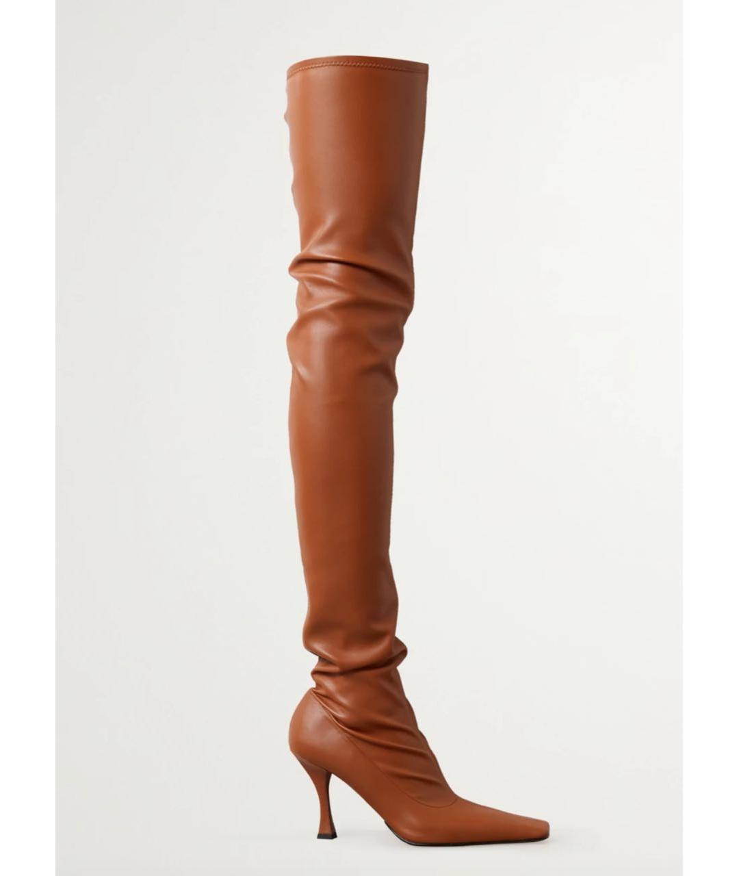 PROENZA SCHOULER Коричневые кожаные ботфорты, фото 3