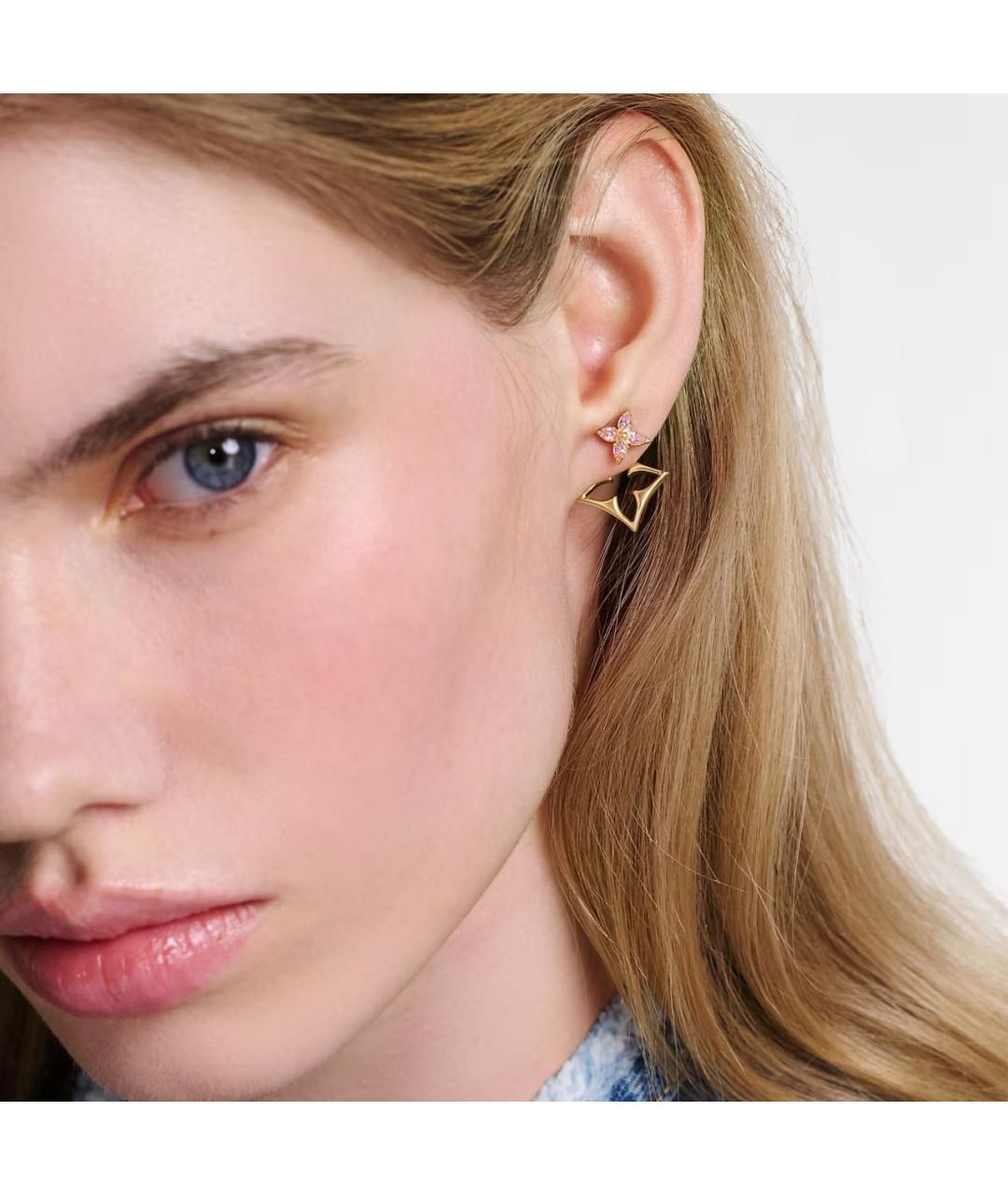 LOUIS VUITTON Золотые металлические серьги, фото 2